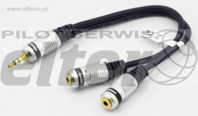 Wtyk Jack 3,5mm - 2x gniazdo Jack 3,5mm na kabelku
