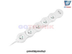Listwa zasilająca typu "snake" 5 gniazd 2x USB