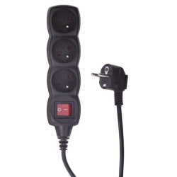 Przedłużacz z wyłącznikiem 3-gniazda z/u 3m /H05VV-F 3G1/ czarny PC1313