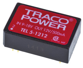 Przetwornica DC-DC, 5W, Uwe 9 → 18 V DC, Uwy 12V dc, Iwy 500mA, TRACOPOWER