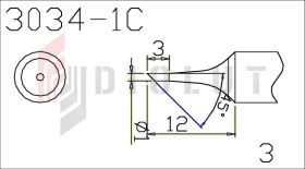 Grot Q303-1C ścięty 1mm z czujnikiem temperatury do QUICK202D