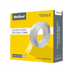 Washable Transparent Double-Sided NANO Grip Tape Rebel 30mm x 2mm - 3m Reel