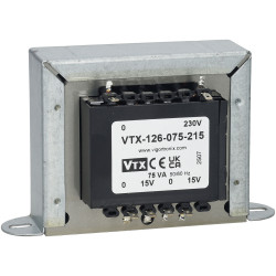 Vigortronix VTX-126-075-215 Chassis Mount Transformer 230V 75VA 15V&#x2B;15V