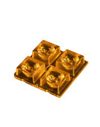 Soczewka LED Eliptyczny, kąt widzenia 25 ° Bursztynowy Metakrylan polimetylu (PMMA) Kwadratowy, Ledil, seria: Amber 2x2