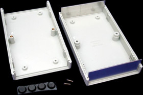 ABS device enclosure, (L x W x H) 157 x 94 x 36 mm, light gray (RAL 7035), IP54, 1598AGY