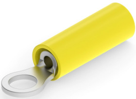 Insulated ring cable lug, 0.12-0.4 mm², AWG 26 to 22, 3.02 mm, M2.5, yellow, 321017