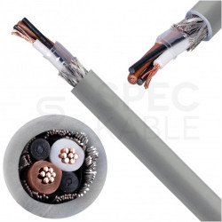 Kabel sterowniczy ELITRONIC-CY LIYCY 2x0,14mm2 szary 250/350V ekranowany olejoodporny linka TKD