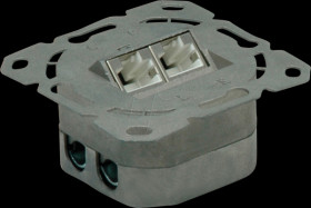 25998490 RJ45 junction box, Cat. 6a, 2-way, UP, white