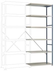 Manuflex RP1421.5007 Moduł rozszerzający do regału 200 kg (S x W x G) 970 x 2500 x 300 mm stal malowany proszkowo brilli