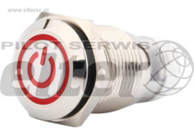 Przeł. przycisk. okr. (ON) 2A płaski POWER czerw.