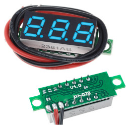 Woltomierz DC LED, miniaturowy miernik 0.28" - niebieski