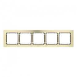 DECO Ramka uniwersalna pięciokrotna - aluminium szczotkowane (ramka: kolor mosiężny spód: grafitowy) 8-11-DRA-5