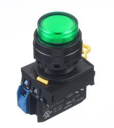 Kompletny układ przycisku SPST średnica wycięcia 22mm, montaż panelowy Idec