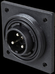 PX0765/P Connector, flange, screw, 3-pin, plug