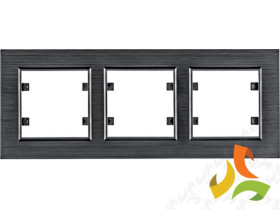 LUMINA PASSION Ramka 3 potrójna pozioma aluminium czarne WL9233 HAGER