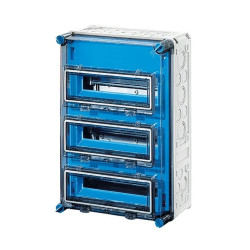 Skrzynka modułowa Mi, IP 65, wlk.3 - 3x12 modułów, bez zacisków, z 3 okienkami Mi 1337 2000617