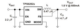 600-mA, 6-MHz, Vout 1.5V, 90% Efficiency Step-Down Converter