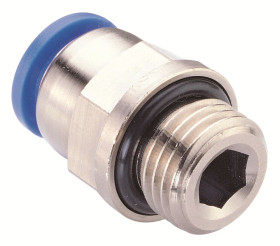 Adapter gwintowany prosty gwint – rura RS PRO Gwint-przewód 1/2 BSP Male