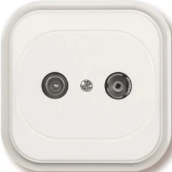 ECO Gniazdo antenowe RTV przelotowe 9db białe GAP-C/P