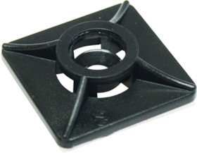 Mounting base, ABS, black, self-adhesive, (L x W x H) 19 x 19 x 6 mm, 1104AA01AS