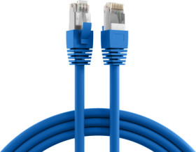 Patch cable, RJ45 plug, straight to RJ45 plug, straight, Cat 8.1, S/FTP, LSZH, 0.5 m, blue, K5528BL.0,5