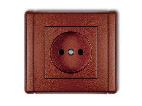 FLEXI Gniazdo pojedyncze bez uziemienia (przesłony torów prądowych) brązowy metalik 9FGP-1p KARLIK