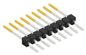 Pin header, 9 pole, pitch 2.54 mm, straight, black, 10050669