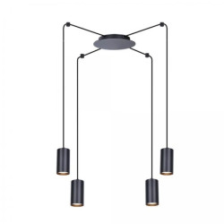 Lampa wisząca PUERTO, cztery ramiona pająka, czarna na E27 K-4897 Kaja Lighting