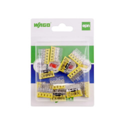 Szybkozłącze instalacyjne do przewodów jednodrutowych WAGO x5 24A 450V 0.5-2.5mm2, blister 12szt.