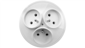 Rozgałeźnik Wtyczkowy 3X2p+Z Okrągły Z Podświetleniem Biały R-36/S