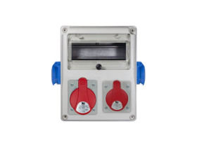 Rozdzielnica budowlana RB 8M gniazda 1x16A/5 1x32A/5 2x250V IP44 R-BOX240 B.1810 PAWBOL