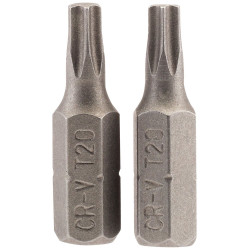 Draper 66430 T20 1/4&quot; Hex TX-STAR&#xAE; Insert Bit 25mm Long x 2