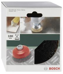 Szczotka garnkowa do szlifierki kątowej i prostej - Drut falisty, 100 mm Bosch Accessories N/A N/A 2609256502 1 szt.
