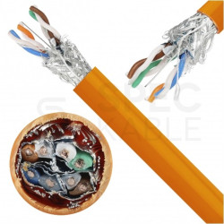 Kabel sieciowy S/FTP kat.7 skrętka 4x2x0,57mm wewnętrzny Dca bezhalogenowy LSOH pomarańczowy NEKU