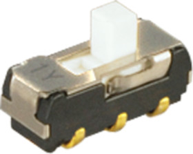 Slide switch, On-On, 2 pole, straight, 200 mA/12 VDC, CL-SB-22A-02