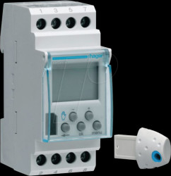 EG103D Weekly timer, 1 changeover contact, 16 A, 2 PLE, digital, DCF77