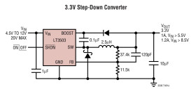 1A, 2.2MHz Step-Down Switching Regulator in 2mm x 3mm DFN