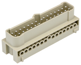 Wkładka złącza dużej mocy 28-pinowe HARTING 16A 28P+E Męski Śruba Montaż na kablu Kąt Proste