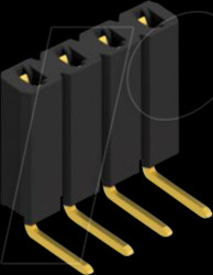 BL 3 4 G Socket, 1-row, 1 x 4 - 2.54 mm