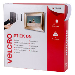 VELCRO&#xAE; Brand VEL-EC60354 Stick On Roll 20mm x 25m - White