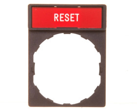 Ramka do mocowania etykiet 30x40mm, z etykietą 8x27mm RESET ZBY2323