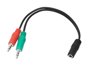 Kabel Jack 3.5mm 4-polowy - 2x Jack 3.5mm - 20cm
