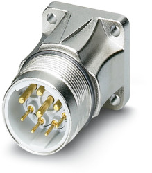 Surface-mounting plug, M23, 8 pole, crimp connection, standard/SPEEDCON locking system, straight, 1105895