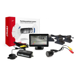 Czujnik Cofania kamera monitor 4,3" zestaw 4xczuj. parkowania HD-301-I