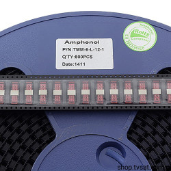 TMM-6-L-12-1 Connector Straight Female Lock 12W SMD AMPHENOL