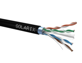 Kabel instalacyjny Solarix CAT6 FTP PE Fca zewnętrzny 500m/szpula SXKD-6-FTP-PE czarny