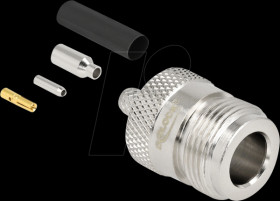 91764 N jack for crimping RG-174 / RG-316 with matching shrink tube