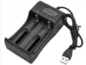 Ładowarka na 2 akumulatory 18650; zasilanie USB