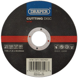 Draper 94780 Multi-Purpose Cutting Disc, 115 x 1.2 x 22.23mm