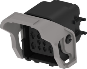 Socket, unequipped, 16 pole, straight, 4 rows, black, 1743350-2